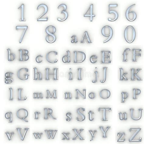 Glass Numbers And Alphabet Stock Illustration Illustration Of