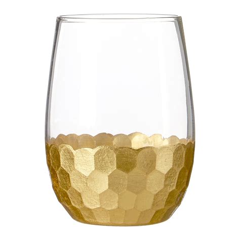 Buy Premier Housewares 240ml Glass Tumbler Honeycomb Design Martini