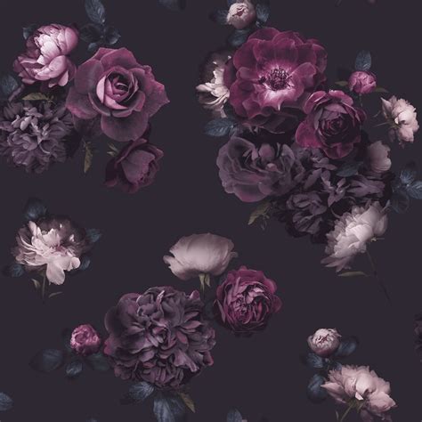 Sample Arthouse Euphoria Floral Pattern Plum Wallpaper Pink Rose