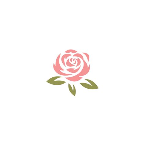 Rose Icon Flower Design Elements Vector Emblem Design On White