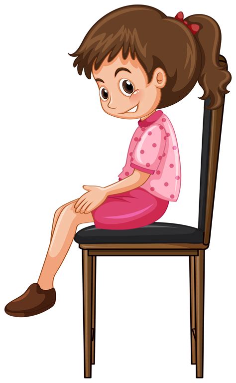 Little Girl Sitting On Big Chair 559507 Vector Art At Vecteezy