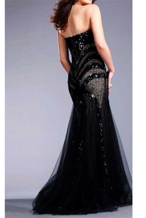 Jovani 153050 Black Sequin Lace Mermaid Gown Prom Dress Poshare