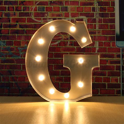 Silver Led 12 Marquee Letter Lights Vintage Circus Style Alphabet