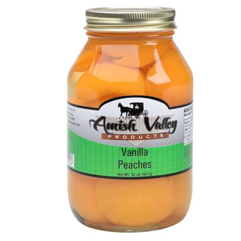 Amish Valley Products Old Fashioned Vanilla Peaches Halves Canned
