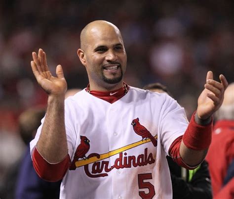 Cardinals Albert Pujols Celebrates After Game 6 Of The World Series