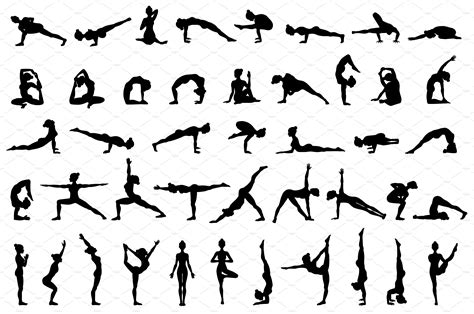 75 Yoga Poses Big Collection Healthcare Illustrations ~ Creative Market
