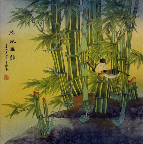 Birds And Bamboo Painting Birds And Flowers Wall Scrolls And Paintings