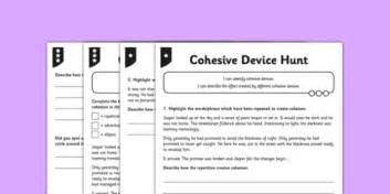 Cohesive Device Hunt Differentiated Worksheet Worksheet Pack