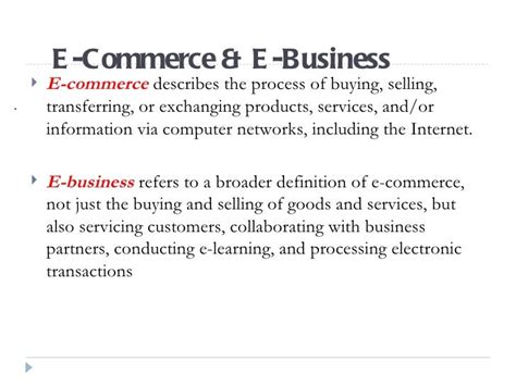 E Business And E Commerce Contrasted