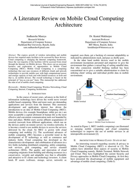 A cloud client consists of computer hardware and/or software that relies on cloudcomputing for application delivery, or that is. (PDF) A Literature Review on Mobile Cloud Computing ...