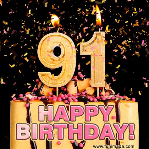 Happy 91st Birthday Cake  And Video With Sound Free Download
