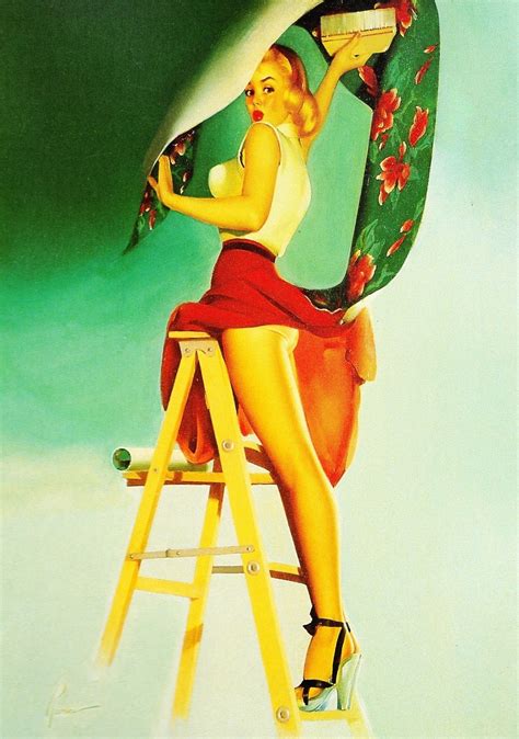 Sexy Painter Pin Up Girl Pop Art Propaganda Retro Vintage