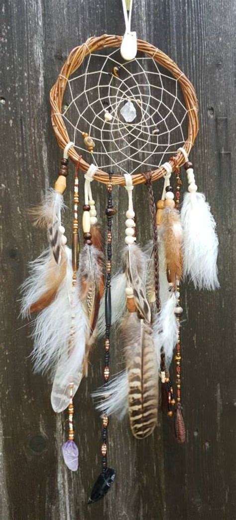 Native American Cherokee Dreamcatcher Brown Beige And Black Dream