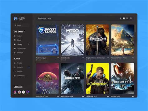 Concept Epic Games Library 23 By Andrey Artamonov On Dribbble