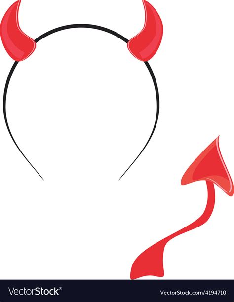 Devil Tail And Horn Royalty Free Vector Image Vectorstock