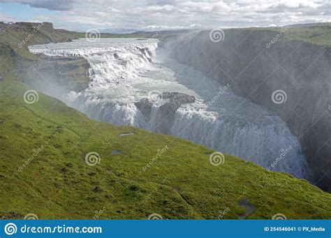Gullfoss Powerful Cascade Waterfall In Iceland Stock Image Image Of