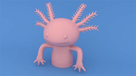 Cute Axolotl 3d Print Model 3d Model 3d Printable Cgtrader