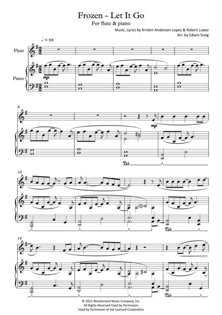 Download Frozen Let It Go For Flute And Piano Including Part Score