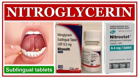 Nitroglycerin Sublingual Tablets Angina Pectoris Drug Of Choice