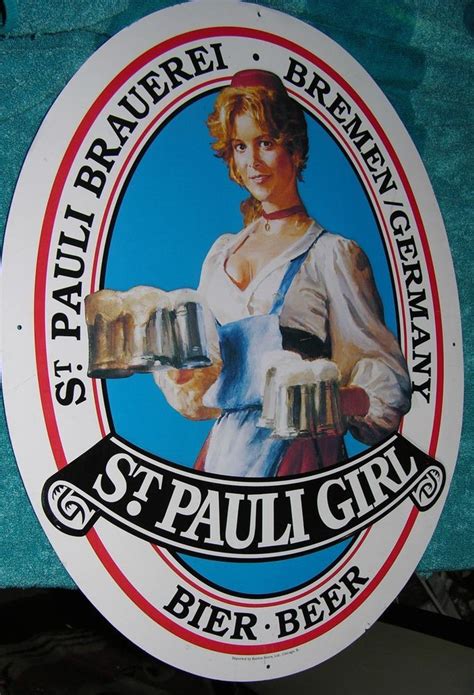 Vintage St Pauli Girl Metal Sign Brauerei Breman Germany Bier Chicago
