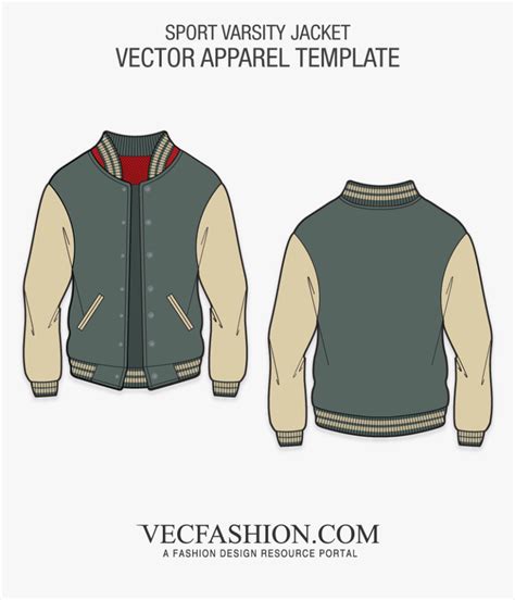 Transparent Baseball Vector Png Varsity Jacket Template Vector Png