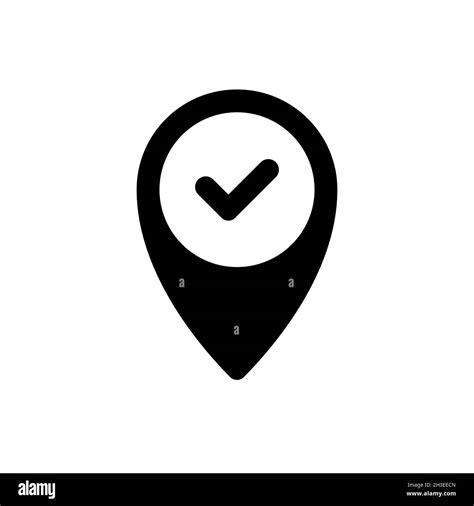 Pin Icon Check Mark Simple Design Stock Vector Image And Art Alamy