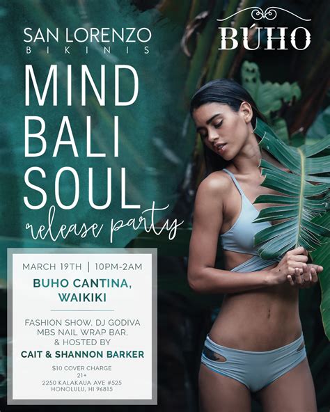 Youre Invited Mind Bali Soul Release Party San Lorenzo Bikinis