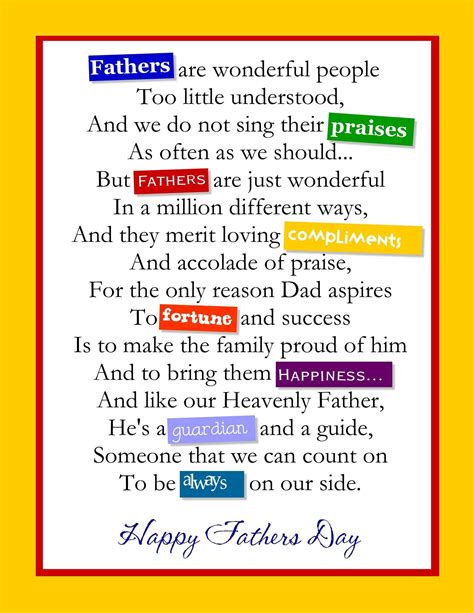 Fathers Day Card Poem Design Corral