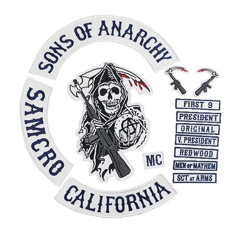 Mc Patch Sons Of Patch Anarchy Biker Motorcycle Back Patches Iron On Embroidered Soa Patches