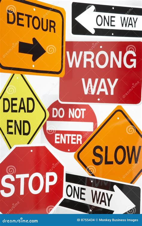 Group Of Road Signs Stock Photo Image Of Directional 8755434