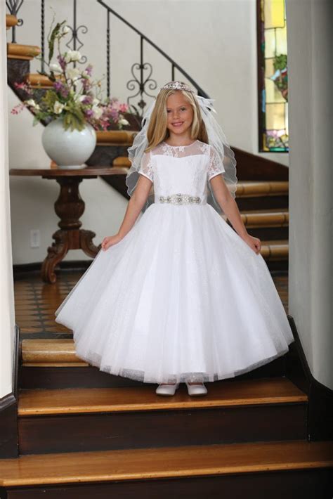 Lace First Communion Dress With Corset Tie Back Lace First Communion
