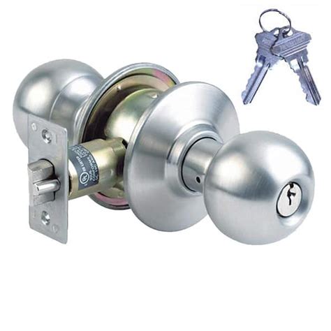 Premier Lock Stainless Steel Grade 2 Entry Door Knob With 2 Sc1 Keys