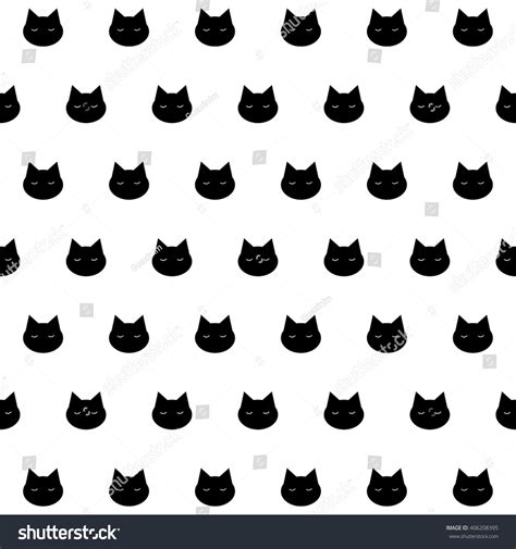 Seamless Pattern With Black Cats Stock Vector Illustration 406208395 Shutterstock