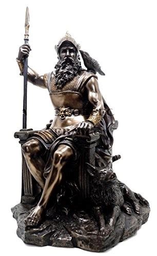 Odin Wodan Germanic God On Throne Statue Figurine Sculpture