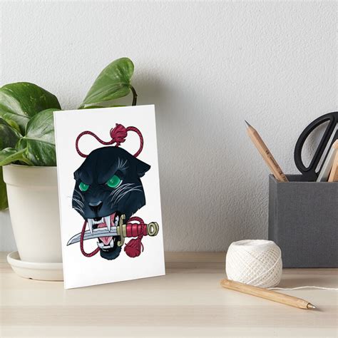 Black Panther Japanese Art Board Print By Mangkumis Redbubble