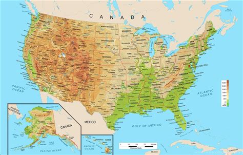 United States Physical Map Wall Mural From Academia Desktop Background