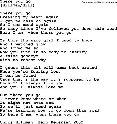 There You Go By The Byrds Lyrics With Pdf