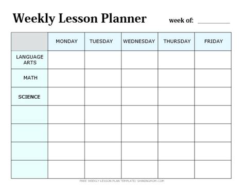 Weekly Lesson Plan Templates 15 Best Lesson Planners Free Download