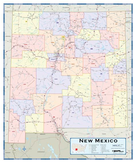 New Mexico County Lines Map