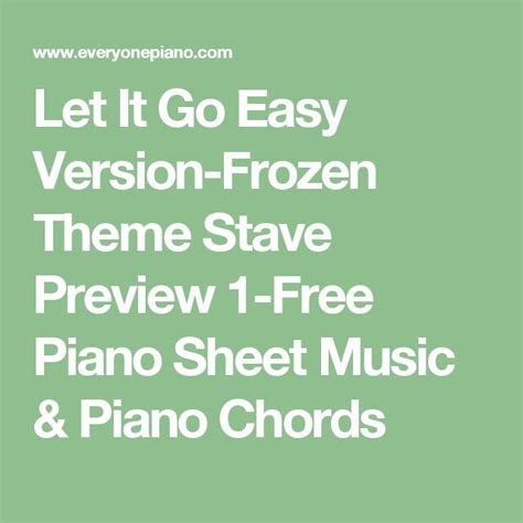 Let It Go Easy Version Frozen Theme Stave Preview 1 Free Piano Sheet