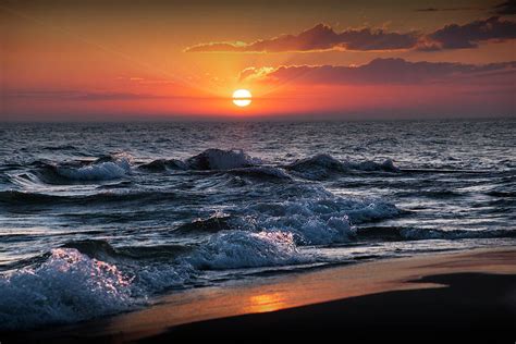 Horizontal Photograph Of A Lake Michigan Sunset Photograph By Randall