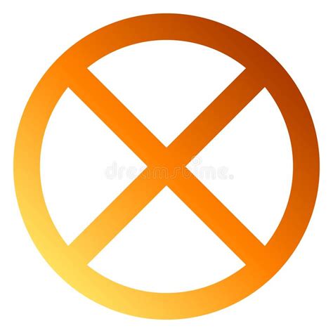 No Sign Orange Thin Gradient Isolated Vector Stock Vector
