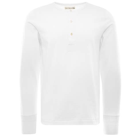 Merz B Schwanen Henley T Shirt White 20601 Wht Henley Tee