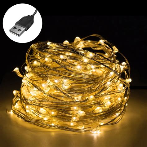 12345610m Usb Led Strip String Lights Copper Wire String Light