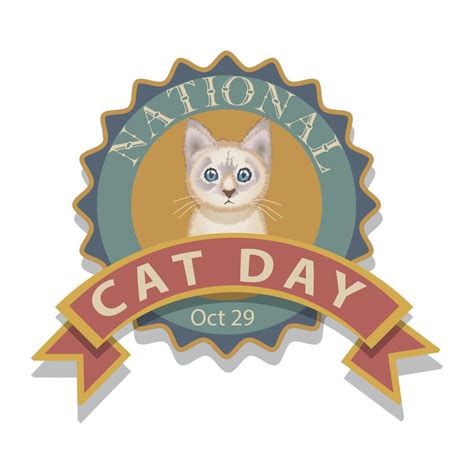 National Cat Day Badge 3725693 Vector Art At Vecteezy