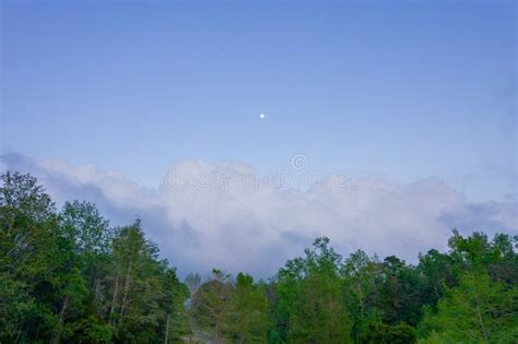 The Moon Shines Bright At Dusk In Daphne Alabama Stock Image Image