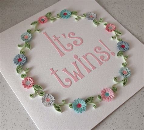 Paper Daisy Cards Quilled Twins Congratulations Card