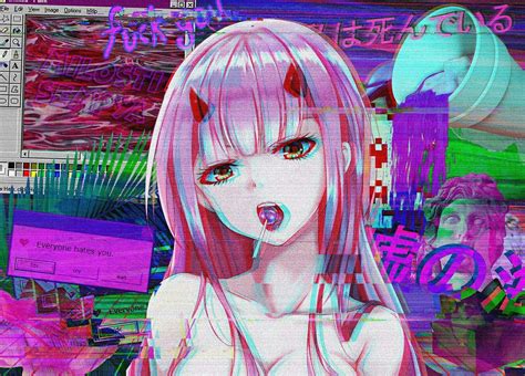 Glitch Aesthetic Anime Girl Wallpaper — Animwallcom