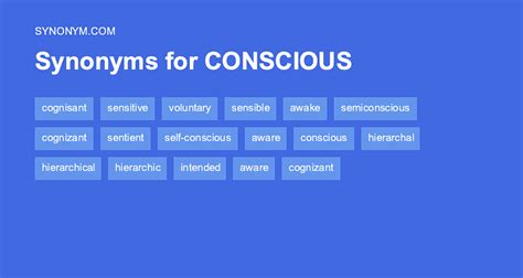 Another Word For Conscious Synonyms And Antonyms