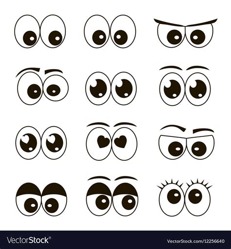 High Quality Original Trendy Vector Set Of Cartoon Eyes Download A